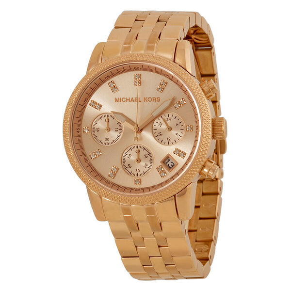 Buy Michael Kors Ritz Chronograph Rose Gold Dial Steel Ladies Watch - Mk6077 in Pakistan