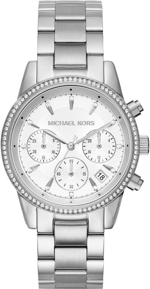 Buy Michael Kors Womens Quartz Ritz Silver Stainless Steel White Dial 37mm Watch - Mk6428 in Pakistan