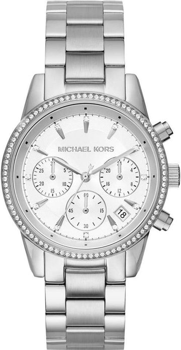 Buy Michael Kors Womens Quartz Ritz Silver Stainless Steel White Dial 37mm Watch - Mk6428 in Pakistan