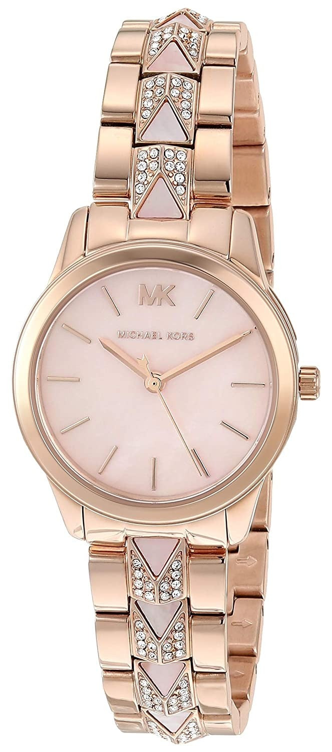 Buy Michael Kors Womens Quartz Runway Stainless Steel Pink Dial 28mm Watch - Mk6856 in Pakistan