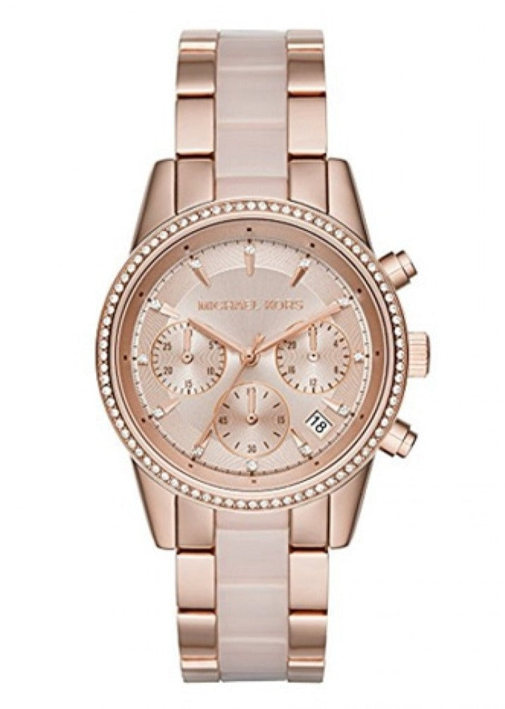 Buy Michael Kors Womens Quartz Ritz Stainless Steel Rose Gold Dial 37mm Watch - Mk6307 in Pakistan