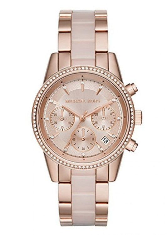 Buy Michael Kors Womens Quartz Ritz Stainless Steel Rose Gold Dial 37mm Watch - Mk6307 in Pakistan