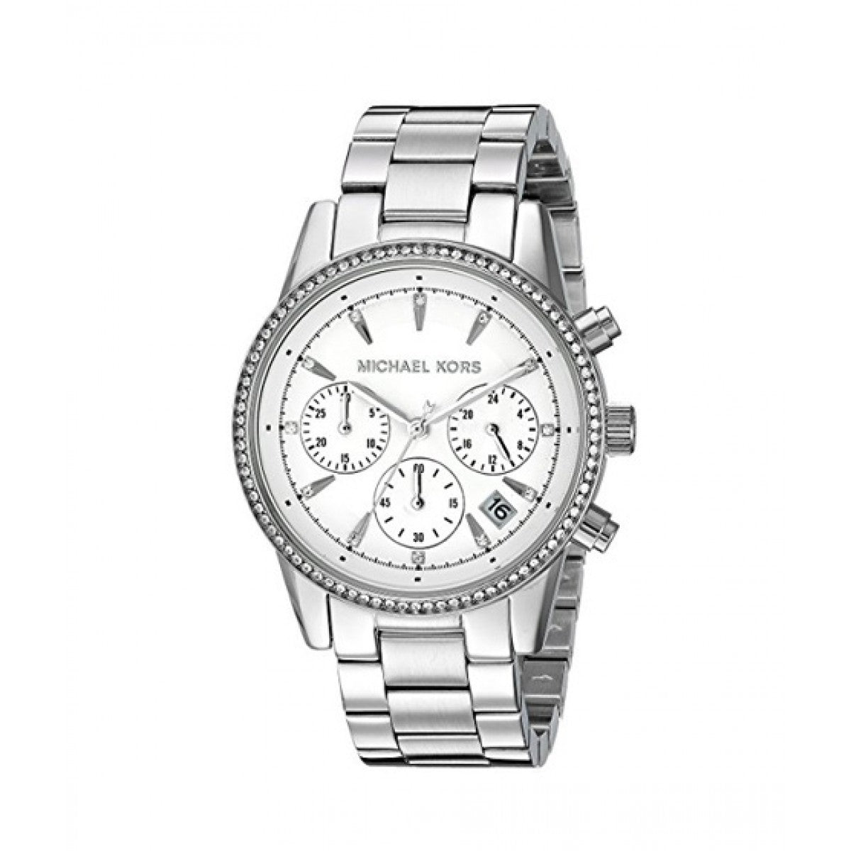 Buy Michael Kors Womens Quartz Ritz Silver Stainless Steel White Dial 37mm Watch - Mk6428 in Pakistan