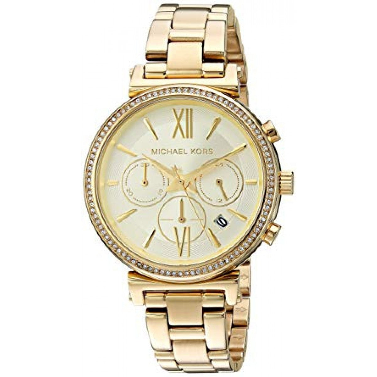 Buy Michael Kors Womens Quartz Chronograph Stainless Steel Gold Dial 39mm Watch - Mk6559 in Pakistan