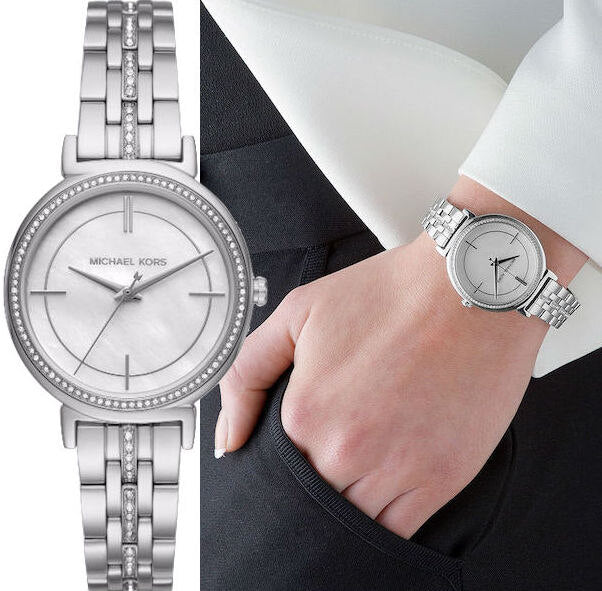 Buy Michael Kors Quartz Stainless Steel Mother Of Pearl Dial 33mm Watch for Women - Mk3641 in Pakistan