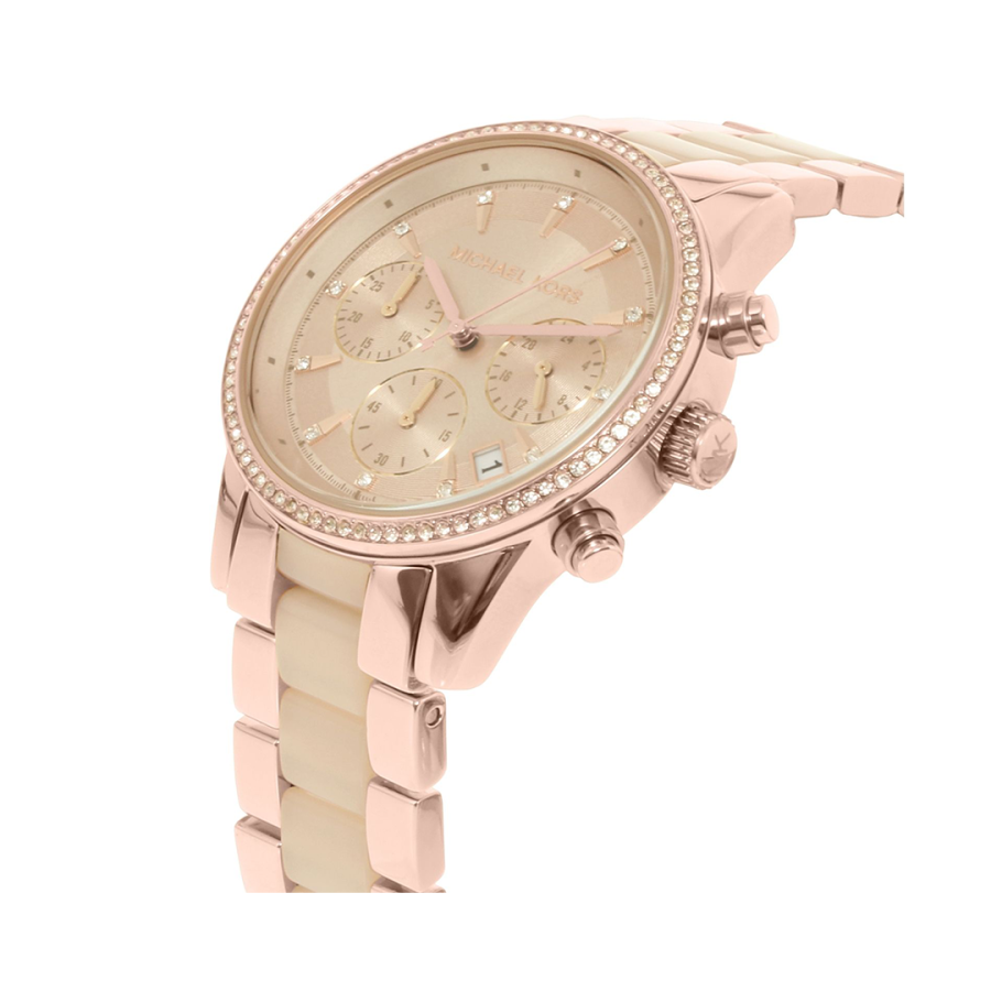 Buy Michael Kors Womens Quartz Ritz Stainless Steel Rose Gold Dial 37mm Watch - Mk6307 in Pakistan