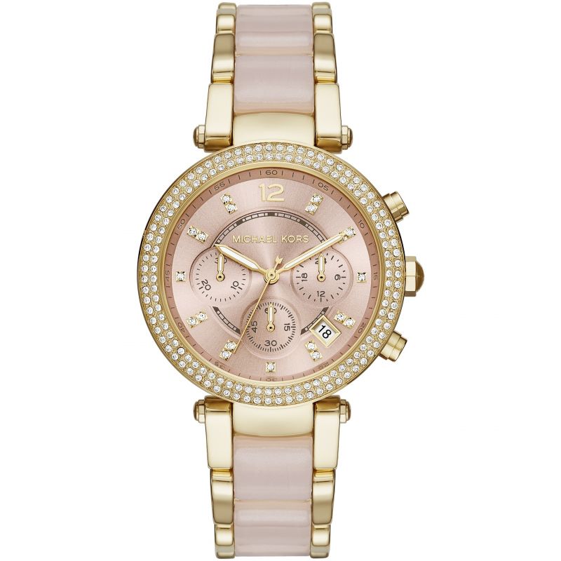 Buy Michael Kors Parker Chronograph Pink Dial Two Tone Strap Watch for Women - Mk6326 in Pakistan
