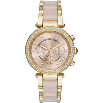 Buy Michael Kors Parker Chronograph Pink Dial Two Tone Strap Watch for Women - Mk6326 in Pakistan