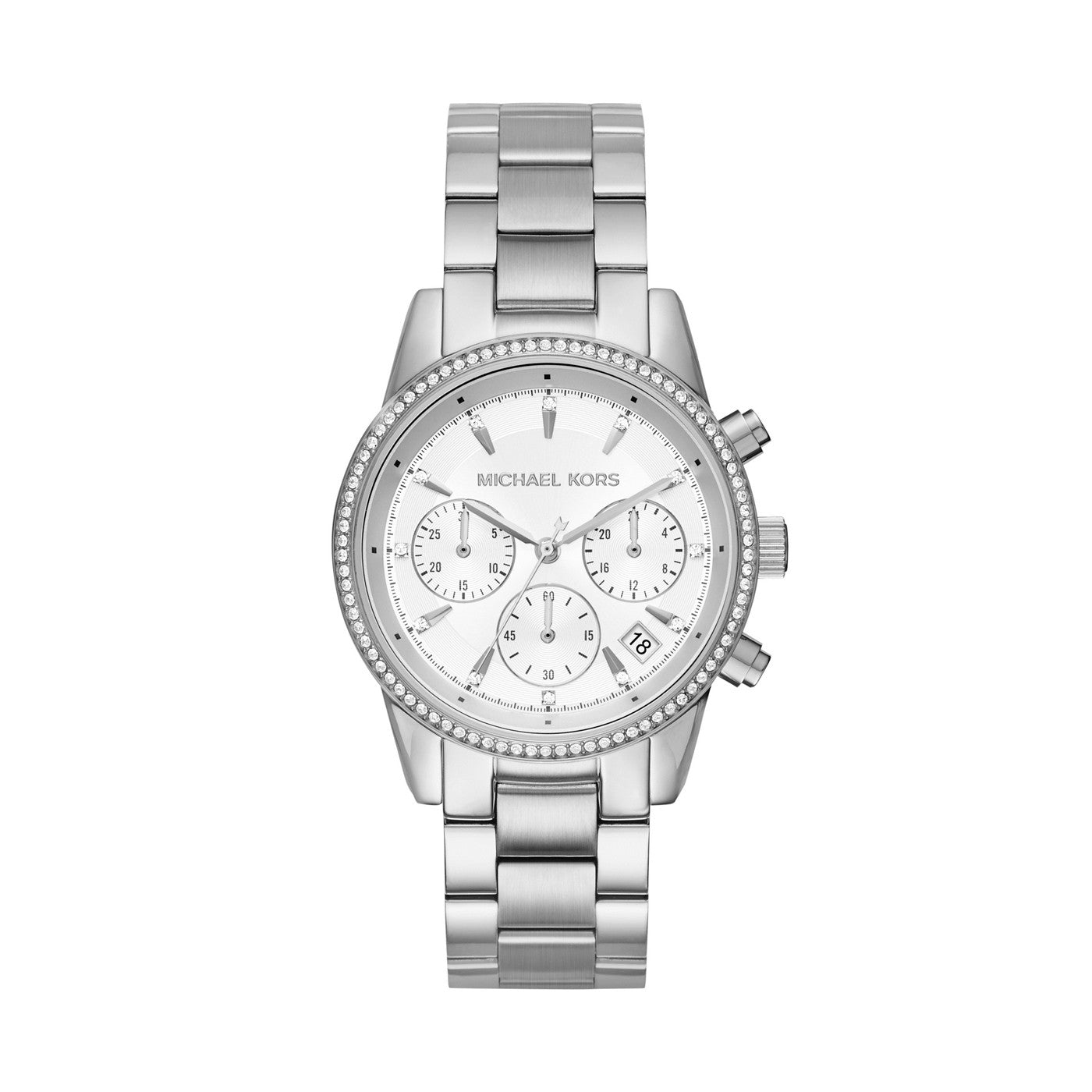Buy Michael Kors Womens Quartz Ritz Silver Stainless Steel White Dial 37mm Watch - Mk6428 in Pakistan