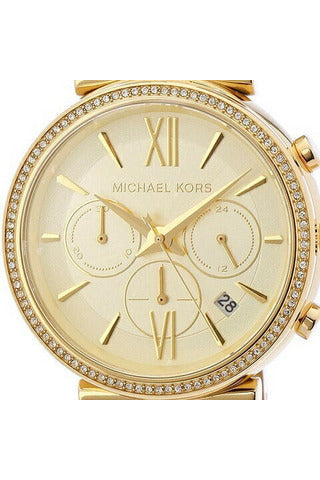 Buy Michael Kors Womens Quartz Chronograph Stainless Steel Gold Dial 39mm Watch - Mk6559 in Pakistan