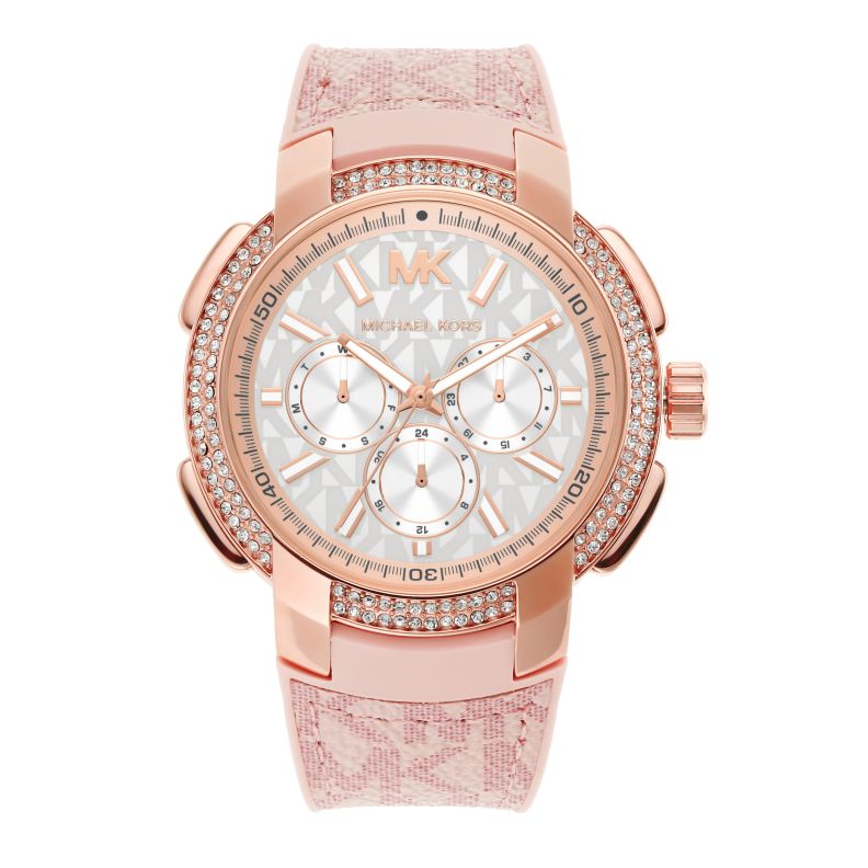 Buy Michael Kors Womens Quartz Sidney Pink Silicone Strap White Dial 42mm Watch - Mk7222 in Pakistan