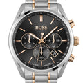 Buy Hugo Boss Mens Chronograph Champion Silver Stainless Steel Black Dial 44mm Watch - 1513819 in Pakistan
