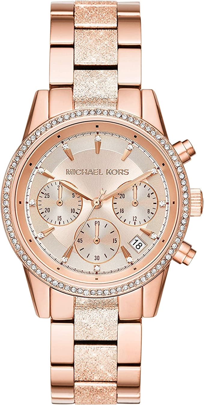 Buy Michael Kors Womens Quartz Ritz Stainless Steel Rose Gold Dial 37mm Watch - Mk6598 in Pakistan