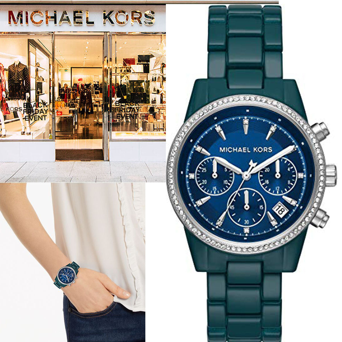 Buy Michael Kors Womens Quartz Blue Stainless Steel Blue Dial 37mm Watch - Mk6722 in Pakistan