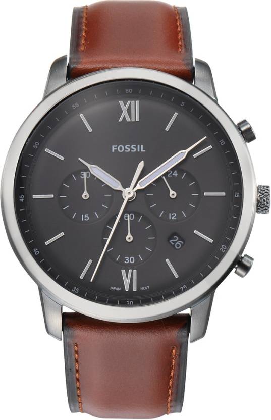 Buy Men's Chronograph Quartz Neutra Amber Leather Strap Gray Dial 44Mm Watch in Pakistan