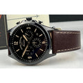 Buy Men's Chronograph Quartz Forrester Brown Leather Strap Black Dial 46Mm Watch in Pakistan