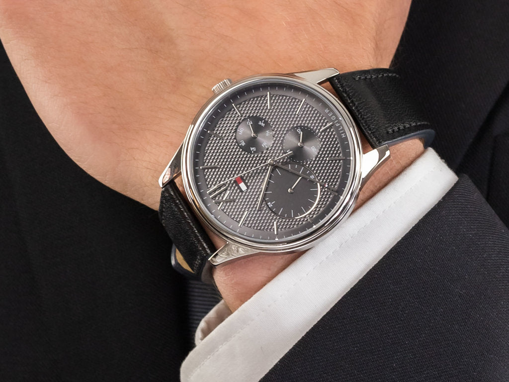 Buy Tommy Hilfiger Quartz Leather Strap Black Dial 46mm Watch for Men - 1710381 in Pakistan