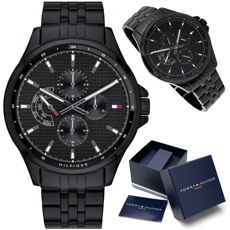 Buy Tommy Hilfiger Chronograph Quartz Stainless Steel Black Dial 44mm Watch for Men - 1791611 in Pakistan