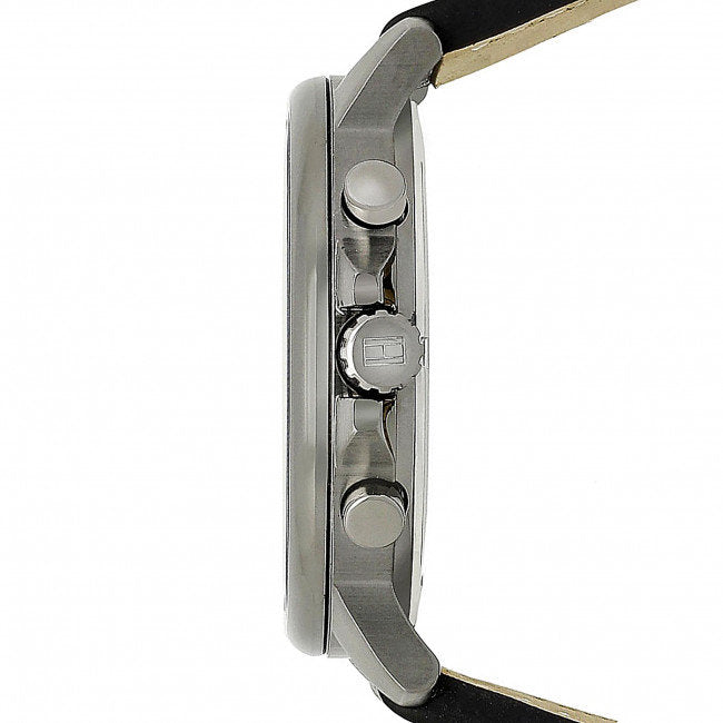 Buy Tommy Hilfiger Quartz Black Leather Strap Grey Dial 46mm Watch for Men - 1791533 in Pakistan