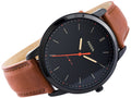 Buy Men's Quartz Brown Leather Strap Black Dial 44Mm Watch in Pakistan