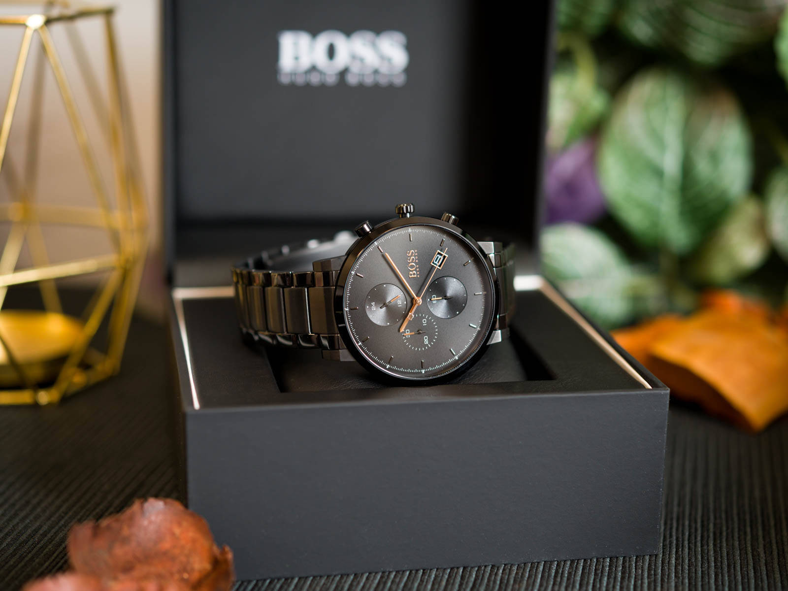 Buy Hugo Boss Mens Chronograph Quartz Integrity Stainless Steel Black Dial 43mm Watch - 1513780 in Pakistan