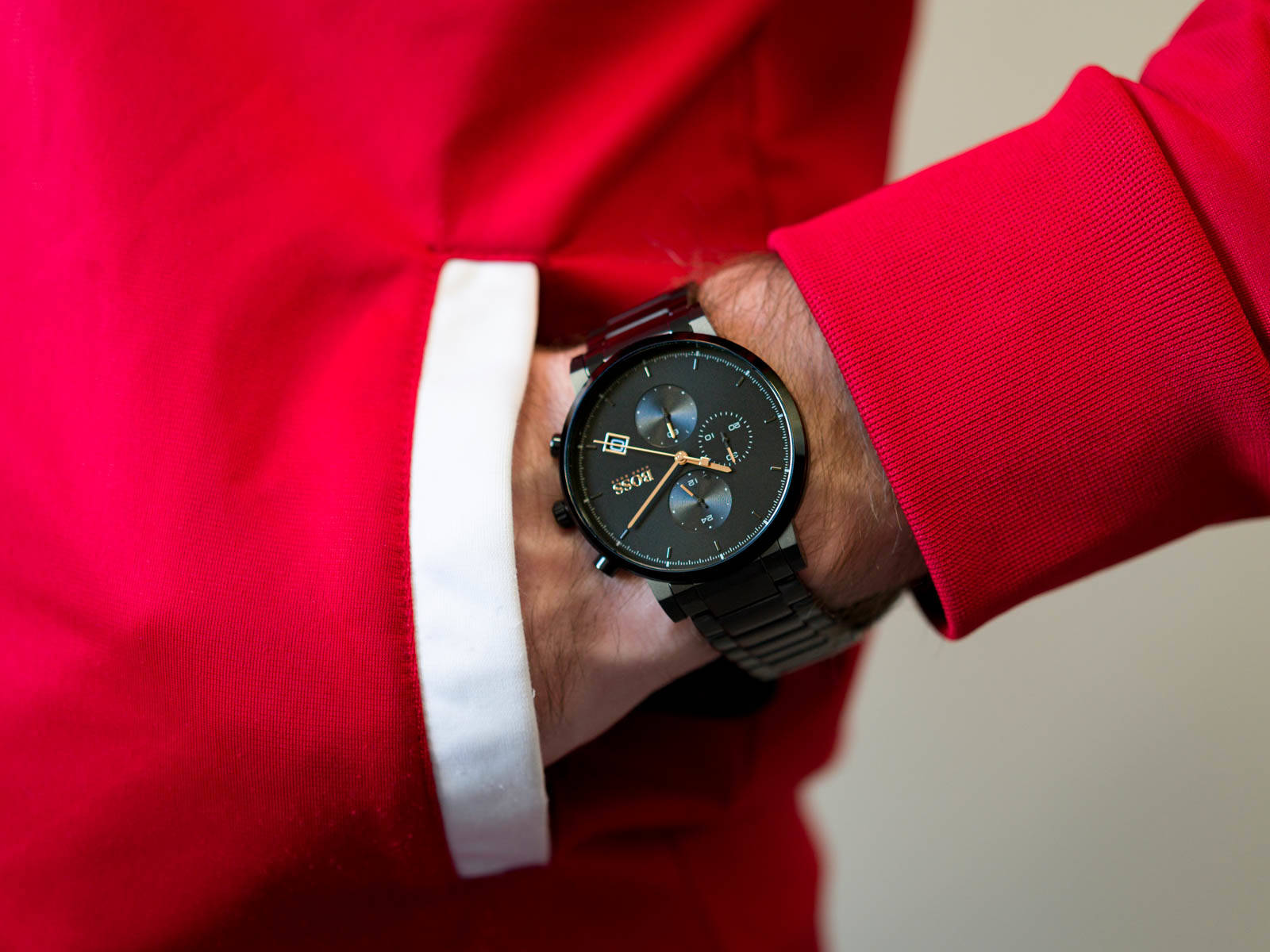 Buy Hugo Boss Mens Chronograph Quartz Integrity Stainless Steel Black Dial 43mm Watch - 1513780 in Pakistan