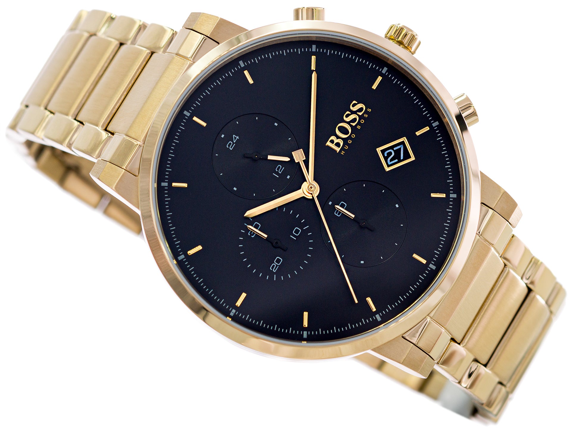 Buy Hugo Boss Mens Chronograph Quartz Integrity Stainless Steel Black Dial 43mm Watch - 1513781 in Pakistan
