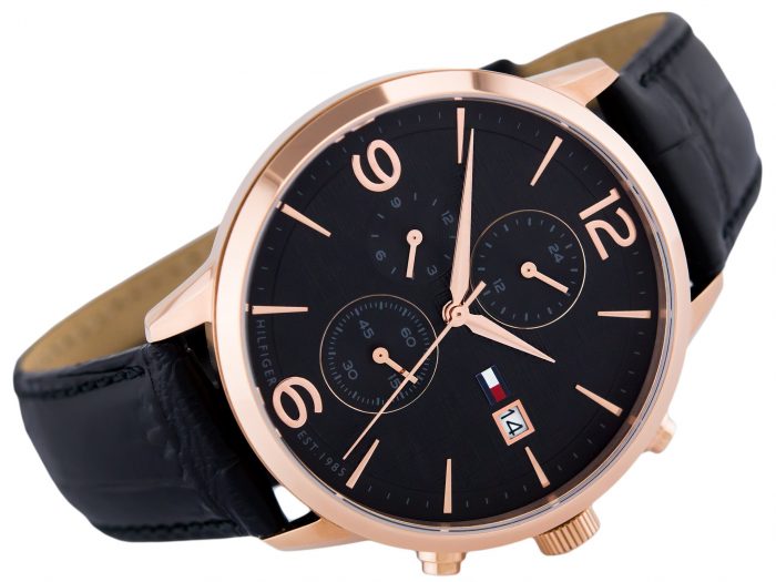 Buy Tommy Hilfiger Quartz Leather Strap Black Dial 42mm Watch for Men - 1710358 in Pakistan