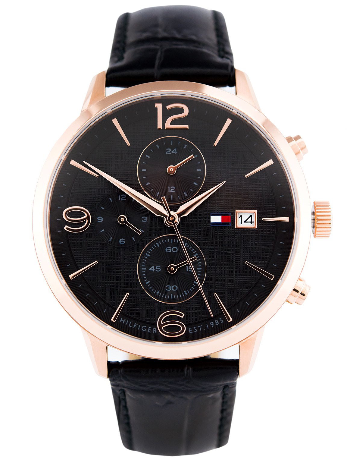 Buy Tommy Hilfiger Quartz Leather Strap Black Dial 42mm Watch for Men - 1710358 in Pakistan