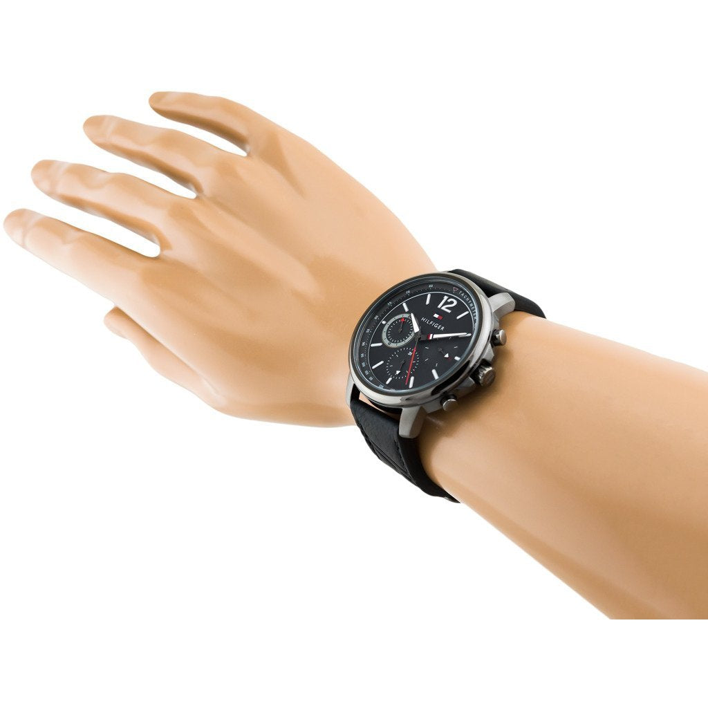 Buy Tommy Hilfiger Quartz Black Leather Strap Grey Dial 46mm Watch for Men - 1791533 in Pakistan
