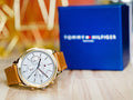 Buy Tommy Hilfiger Mens Quartz Brown Leather Strap Silver Dial 44mm Watch - 1791742 in Pakistan