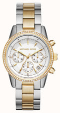 Buy Michael Kors Womens Quartz Chronograph Ritz Two Tone Stainless Steel White Dial 37mm Watch - Mk6474 in Pakistan