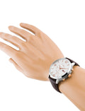 Buy Tommy Hilfiger Mens Quartz Brown Leather Strap White Dial 42mm Watch - 1710360 in Pakistan