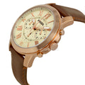 Buy Men's Chronograph Quartz Grant Brown Leather Strap White Dial 44Mm Watch in Pakistan