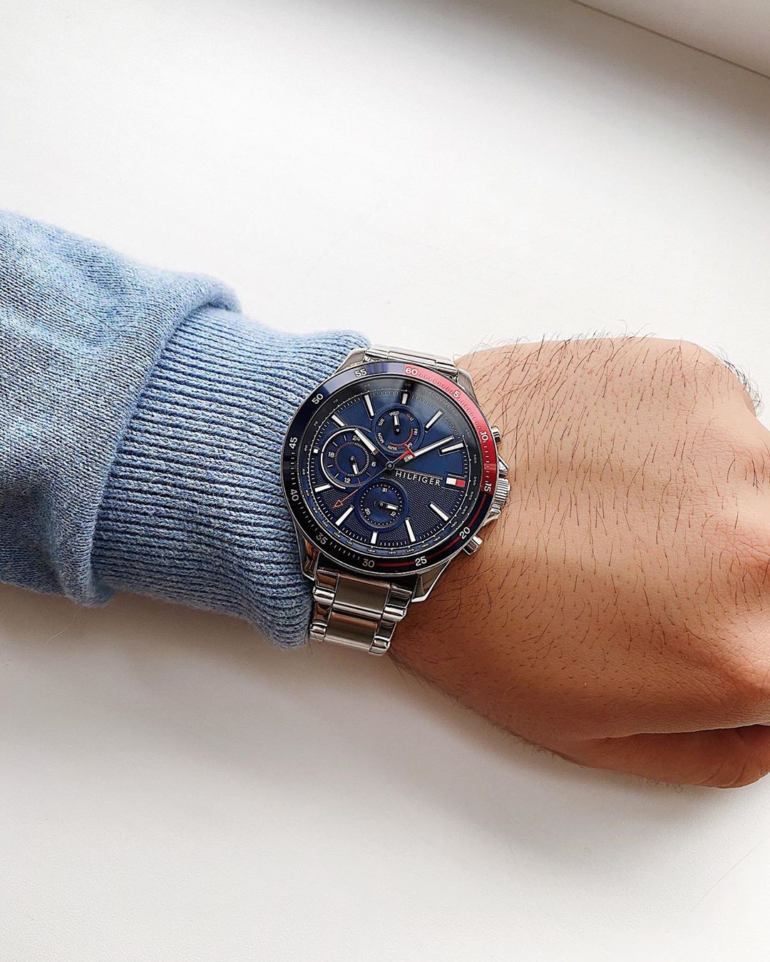 Buy Tommy Hilfiger Mens Quartz Stainless Steel Blue Dial 46mm Watch - 1791718 in Pakistan