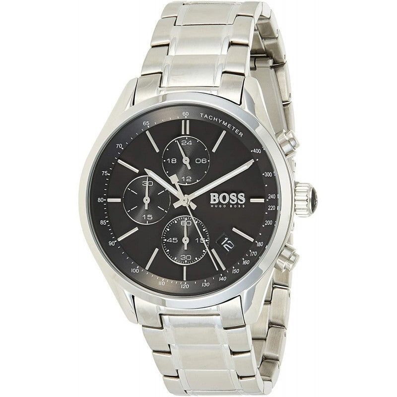 Buy Hugo Boss Mens Chronograph Quartz Grand Prix Stainless Steel Black Dial 44mm Watch - 1513477 in Pakistan