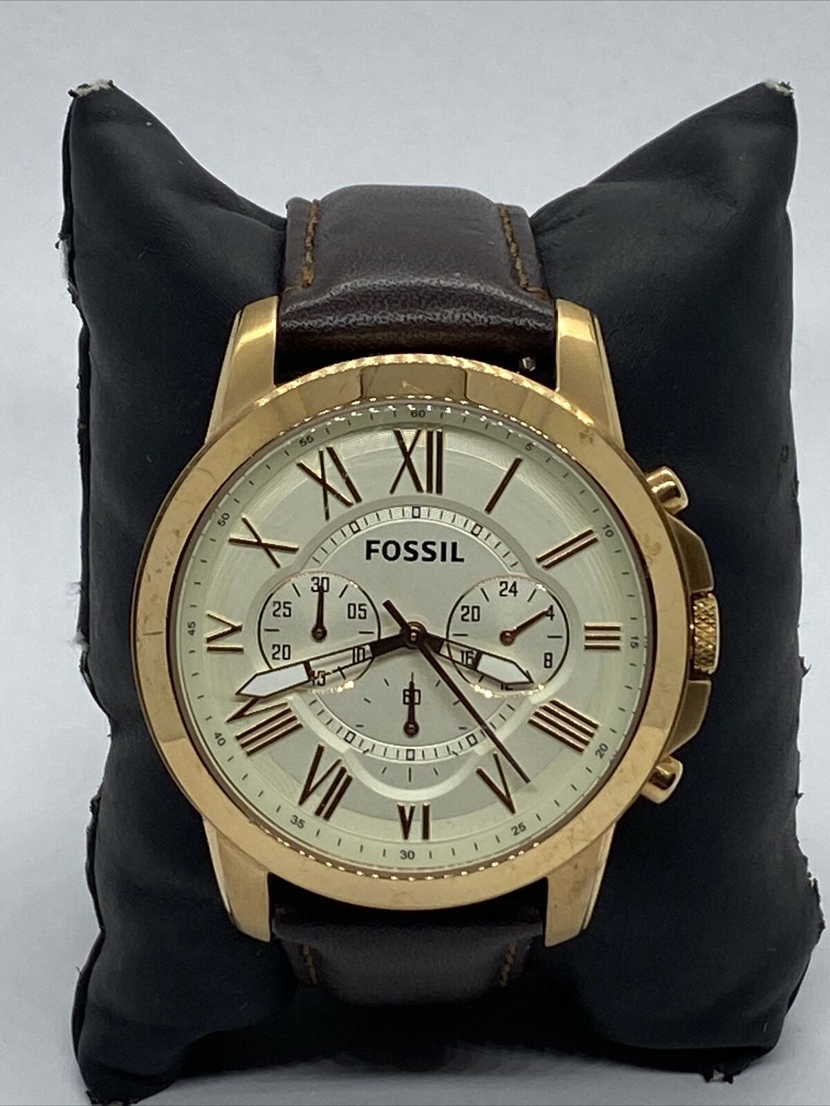 Buy Men's Chronograph Quartz Grant Brown Leather Strap White Dial 44Mm Watch in Pakistan