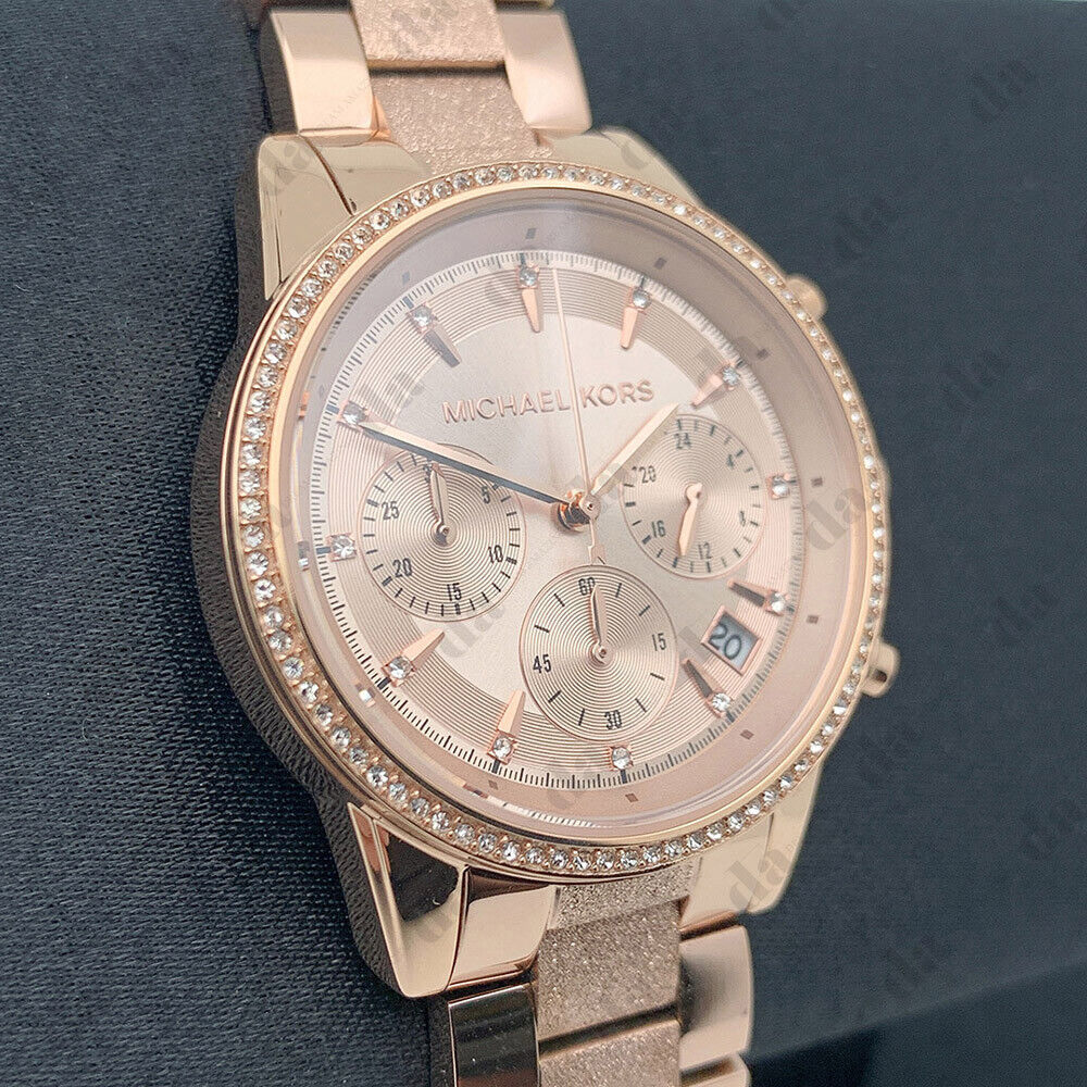 Buy Michael Kors Womens Quartz Ritz Stainless Steel Rose Gold Dial 37mm Watch - Mk6598 in Pakistan