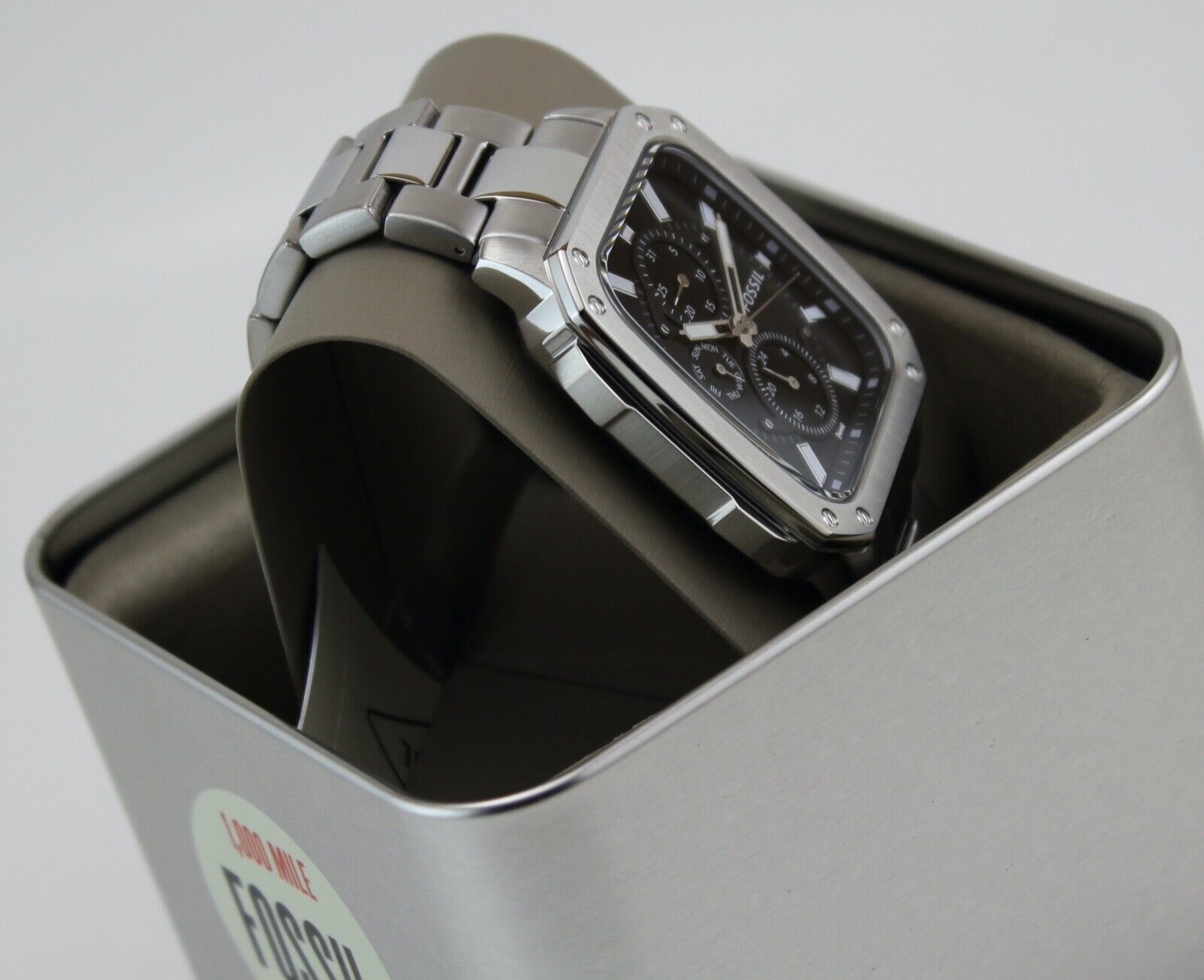 Buy Men's Quartz Inscription Silver Stainless Steel Strap Black Dial 42Mm Watch in Pakistan