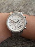 Buy Michael Kors Womens Quartz Ritz Silver Stainless Steel White Dial 37mm Watch - Mk6428 in Pakistan