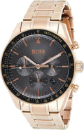 Buy Hugo Boss Mens Chronograph Quartz Trophy Rose Gold Stainless Steel Grey Dial 44mm Watch - 1513632 in Pakistan