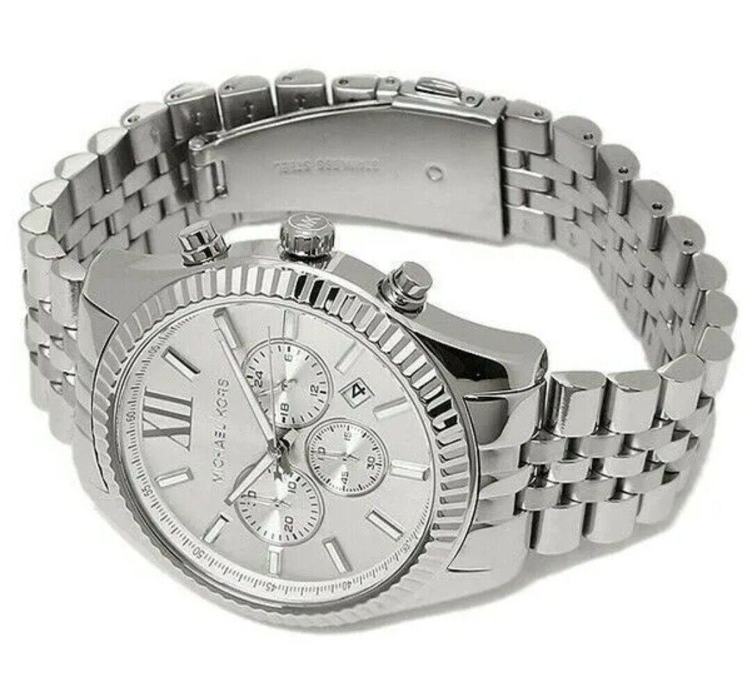 Buy Michael Kors Men’s Chronograph Quartz Stainless Steel Silver Dial 45mm Watch - MK8405 in Pakistan