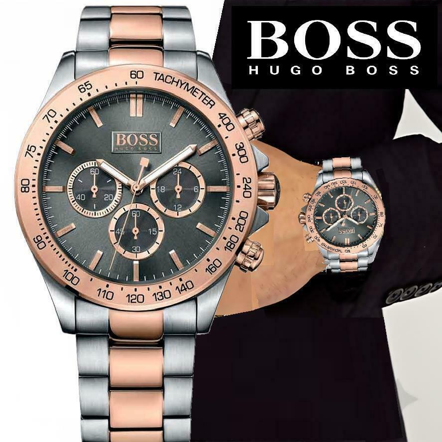 Buy Hugo Boss Mens Ikon Two-tone Rose Gold Silver Strap Grey Dial Watch - 1513339 in Pakistan