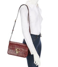 Buy Coach Studio Croc Embossed Bag Medium - Wine in Pakistan