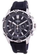 Buy Men's Chronograph Quartz Black Silicone Strap Black Dial 44Mm Watch in Pakistan