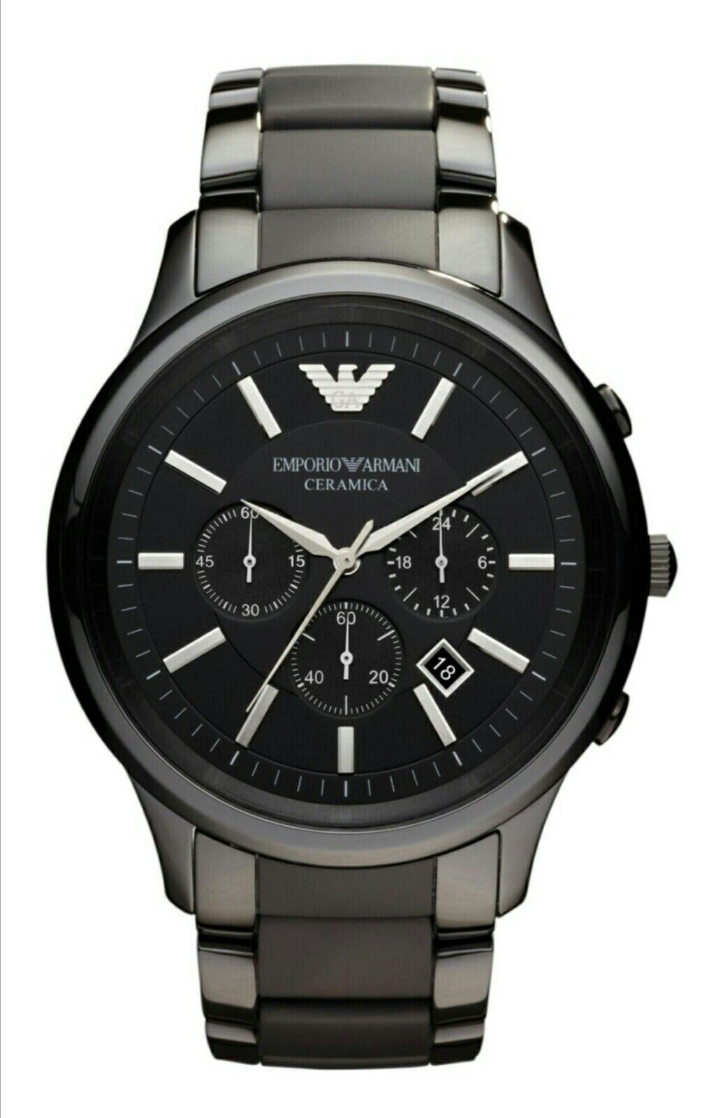 Buy Emporio Armani Mens Chronograph Quartz Stainless Steel Black Dial 43mm Watch - Ar1452 in Pakistan