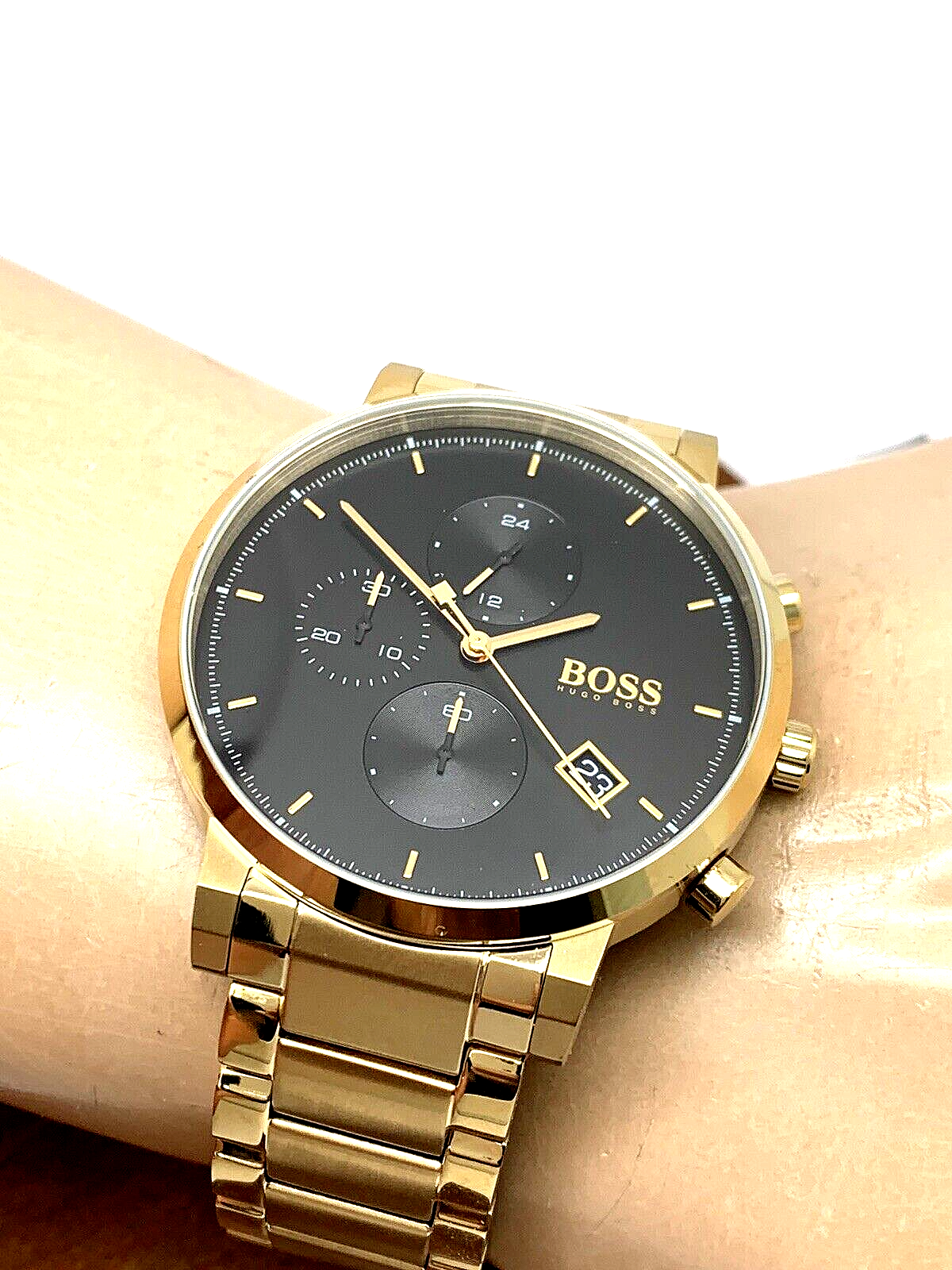 Buy Hugo Boss Mens Chronograph Quartz Integrity Stainless Steel Black Dial 43mm Watch - 1513781 in Pakistan