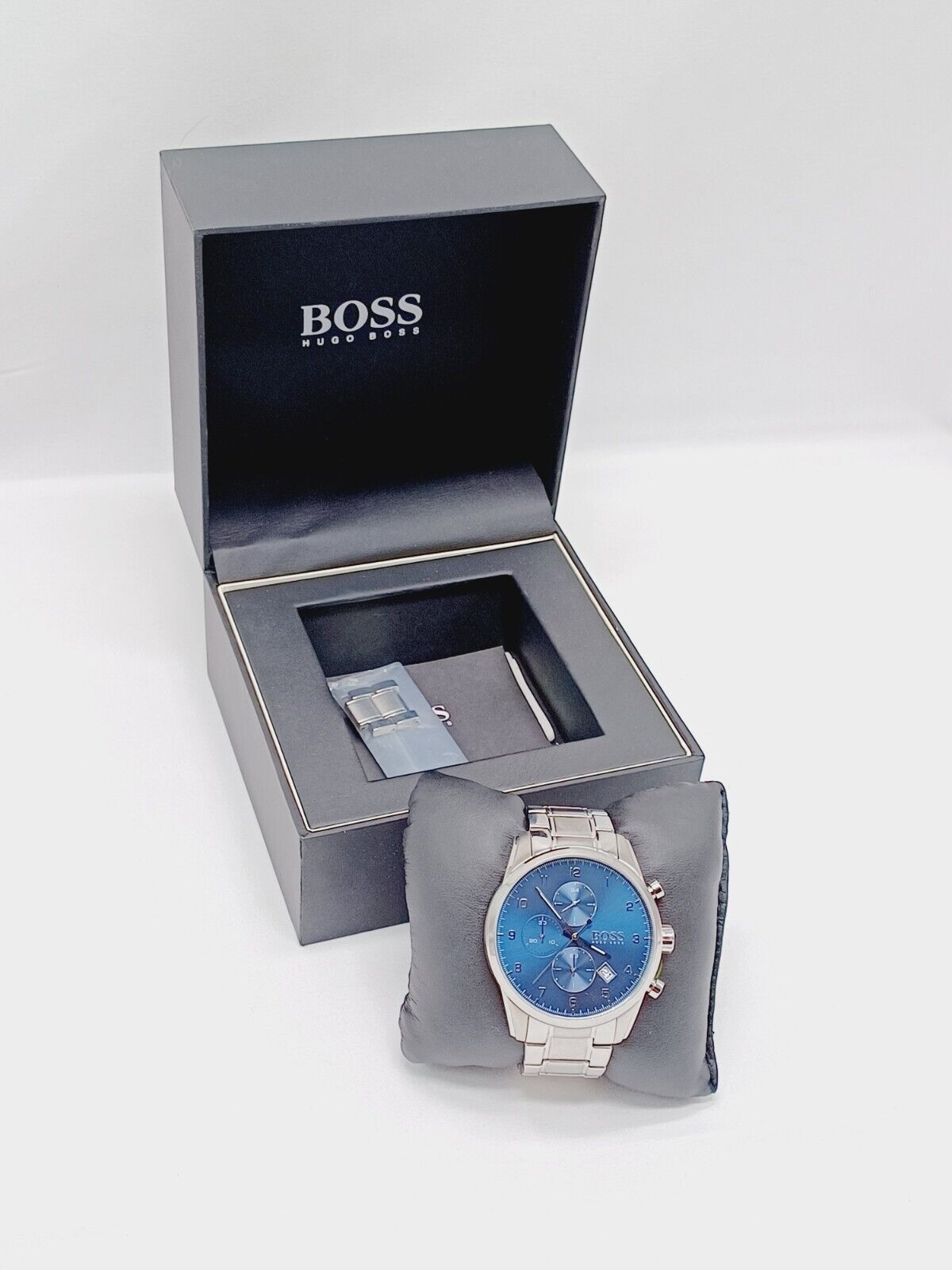 Buy Hugo Boss Mens Quartz Skymaster Chrono Stainless Steel Blue Dial 44mm Watch - 1513784 in Pakistan