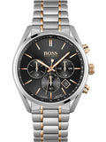 Buy Hugo Boss Mens Chronograph Champion Silver Stainless Steel Black Dial 44mm Watch - 1513819 in Pakistan
