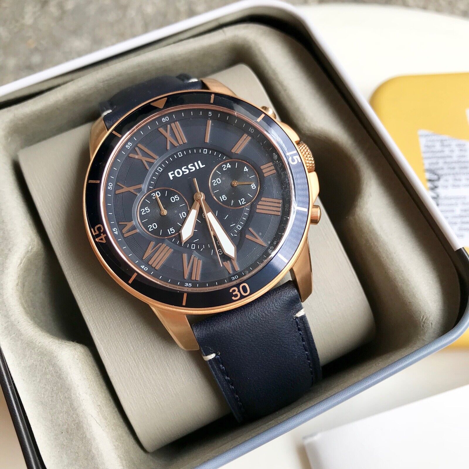 Buy Fossil Men's Chronograph Quartz Blue Leather Strap Blue Dial 43mm Watch FS5237 in Pakistan